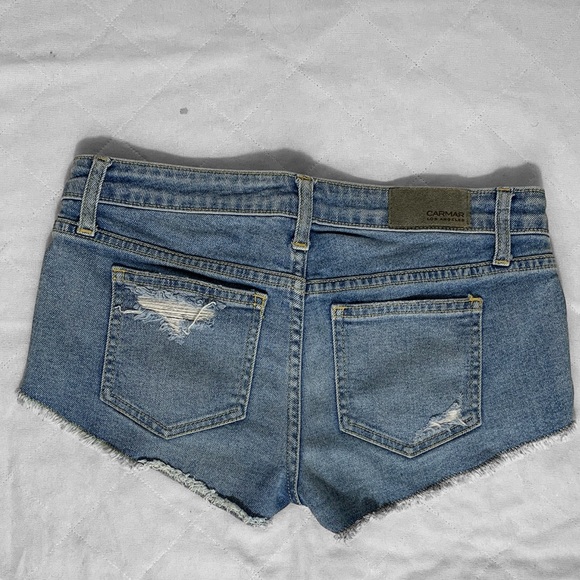 Carmar ripped short blue jeans shorts size 27 - Picture 2 of 4